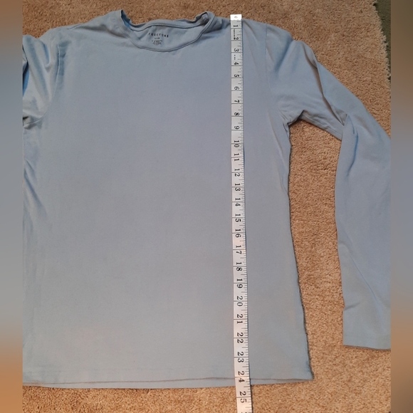 Women's Small Light Blue Crew Neck Long-sleeved T-Shirt - Picture 3 of 5